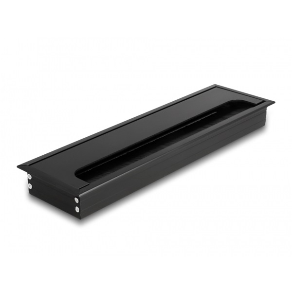Delock 66857 280x80x28mm asztalba szerelhető kefés fekete kábelrendező