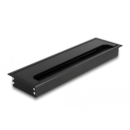 Delock 66857 280x80x28mm asztalba szerelhető kefés fekete kábelrendező