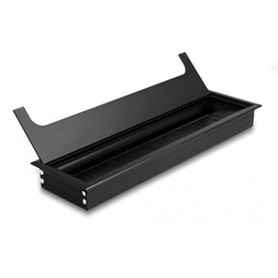 Delock 66857 280x80x28mm asztalba szerelhető kefés fekete kábelrendező