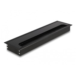 Delock 66858 300x80x28mm asztalba szerelhető kefés fekete kábelrendező