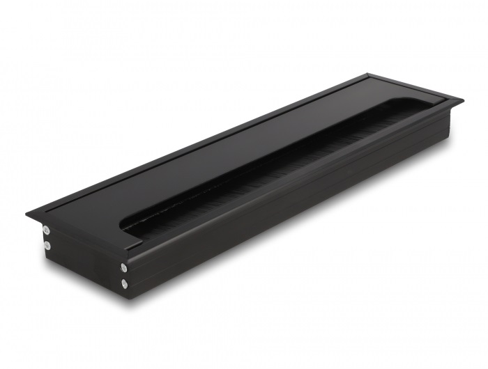 Delock 66858 300x80x28mm asztalba szerelhető kefés fekete kábelrendező