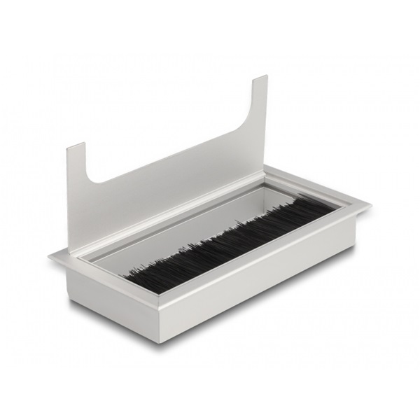 Delock 66861 160x80x28mm asztalba szerelhető kefés ezüst kábelrendező