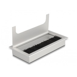 Delock 66861 160x80x28mm asztalba szerelhető kefés ezüst kábelrendező