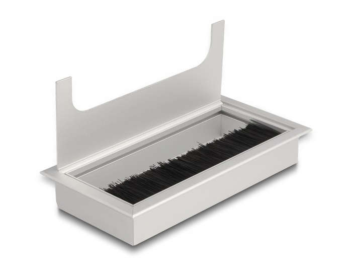 Delock 66861 160x80x28mm asztalba szerelhető kefés ezüst kábelrendező