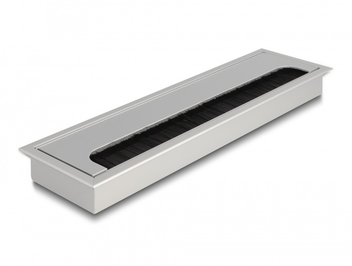 Delock 66862 280x80x28mm asztalba szerelhető kefés ezüst kábelrendező