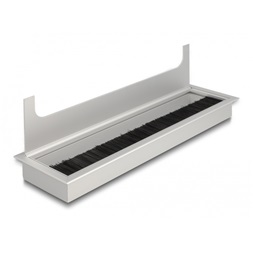 Delock 66862 280x80x28mm asztalba szerelhető kefés ezüst kábelrendező
