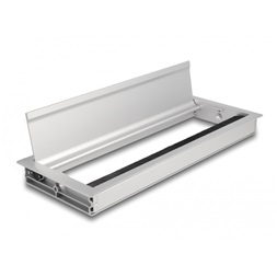 Delock 66864 300x120x28mm asztalba szerelhető kefés ezüst kábelrendező