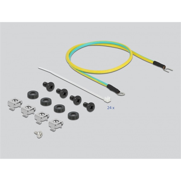 Delock 66865 19" 24 portos Keystone terhelésmentesítős fekete patch panel