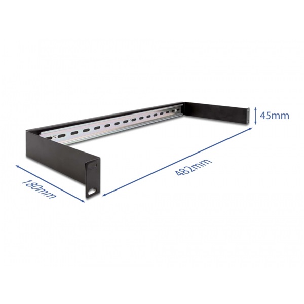 Delock 66883 19" 1U fekete DIN sin panel