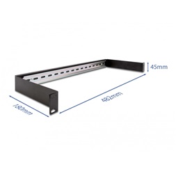 Delock 66883 19" 1U fekete DIN sin panel