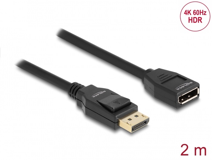 Delock 80002 2m DisplayPort 1.2 4K 60 Hz bővítőkábel