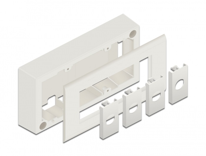 Delock 81333 Easy 45 152x82mm falra rögzíthető fehér ház