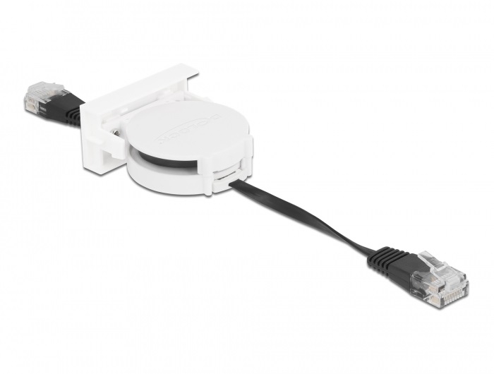 Delock 81361 Easy 45 45x45mm Cat5e RJ45 fekete behúzható kábel