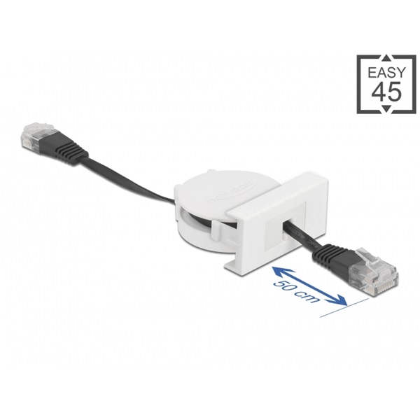 Delock 81361 Easy 45 45x45mm Cat5e RJ45 fekete behúzható kábel