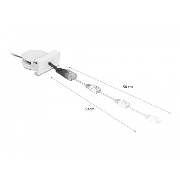 Delock 81361 Easy 45 45x45mm Cat5e RJ45 fekete behúzható kábel