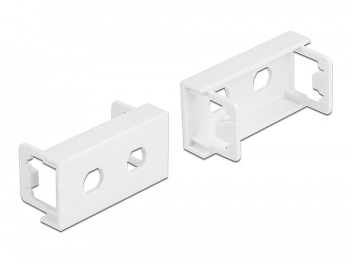 Delock 81366 Easy 45 45x22,5mm M8 csavarodásgátlós 10db-os dupla kerek kivágású fehér modullemez