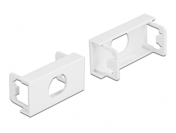 Delock 81367 Easy 45 45x22,5mm M15 csavarodásgátlós 10db-os kerek kivágású fehér modullemez