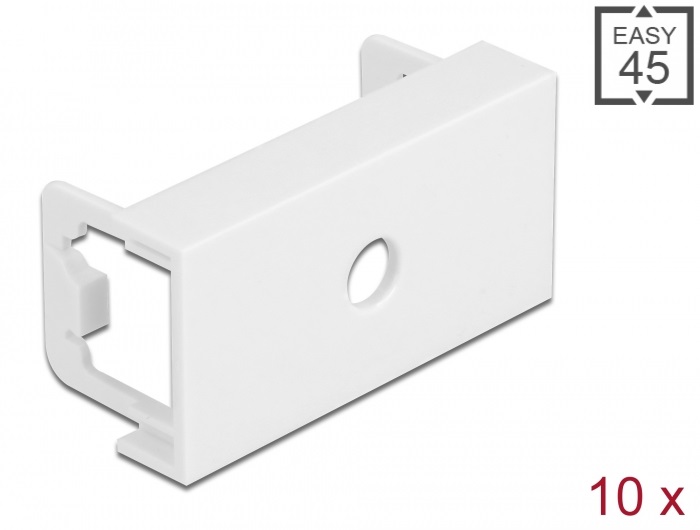 Delock 81368 Easy 45 45x22,5mm M6 10db-os kerek kivágású fehér modullemez