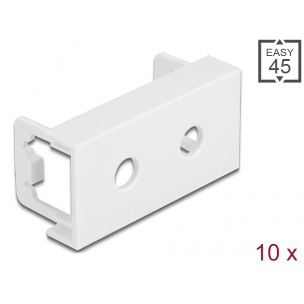 Delock 81369 Easy 45 45x22,5mm M6 10db-os dupla kerek kivágású fehér modullemez
