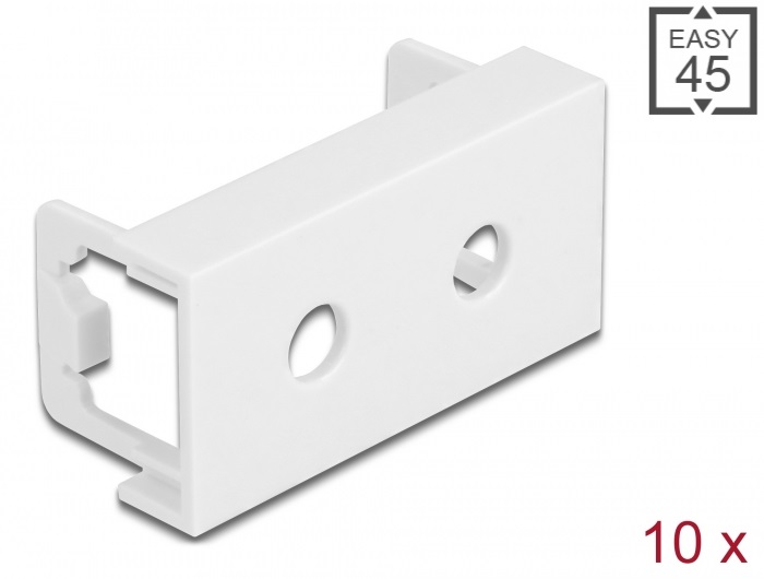 Delock 81369 Easy 45 45x22,5mm M6 10db-os dupla kerek kivágású fehér modullemez
