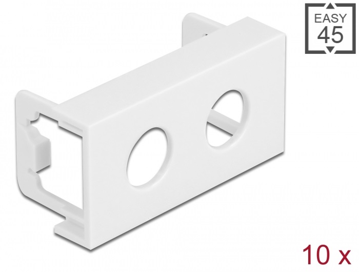 Delock 81373 Easy 45 45x22,5mm M10 10db-os dupla kerek kivágású fehér modullemez