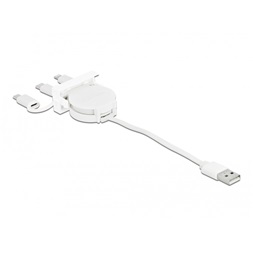 Delock 81375 Easy 45 3 az 1-ben USB-A 2.0 - USB-C/MicroUSB/Lightning behúzható kábel