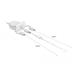 Delock 81375 Easy 45 3 az 1-ben USB-A 2.0 - USB-C/MicroUSB/Lightning behúzható kábel