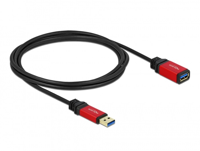 Delock 82753 USB 3.0-A apa/anya 2m hosszabbító prémium kábel