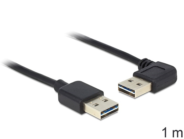 Delock 83464 1m USB 2.0 A apa-apa derékszögű kábel