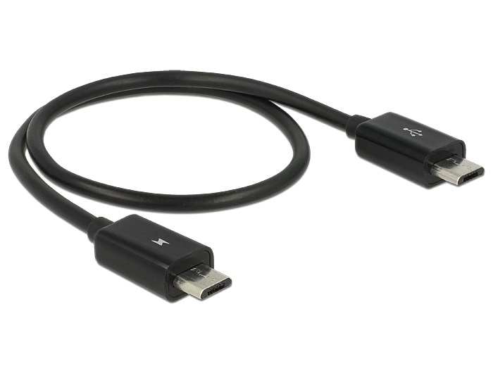 Delock 83570 Micro USB-B - Micro USB-B OTG tápfeszültség-megosztó kábel