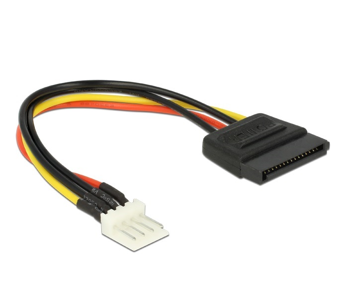 Delock 83918 SATA 15 tűs apa > 4 tűs floppy apa 15 cm tápkábel