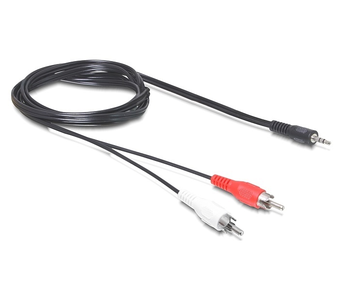 Delock 84212 DC jack 3.5 mm apa > 2 x RCA apa 5 m audio kábel