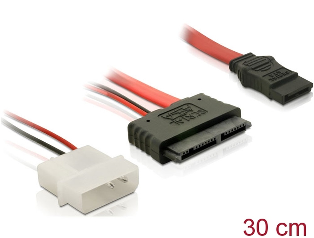 Delock 84384 Micro SATA anya + 2 tűs hálózati - SATA átalakító kábel