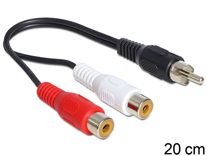 Delock 84493 0,2m RCA 2xanya - RCA 1xapa kábel