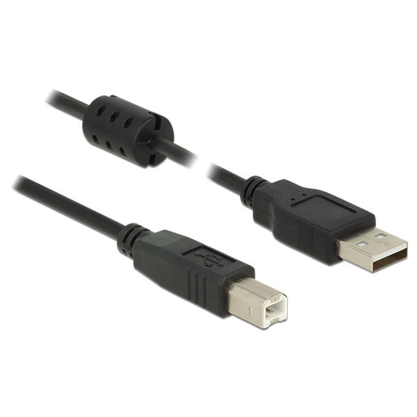 Delock 84897 2m USB 2.0 A/USB 2.0 B fekete kábel