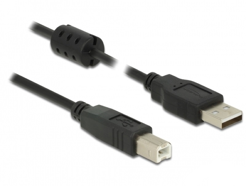 Delock 84898 USB 2.0-A > USB-B apa/apa 3m fekete kábel