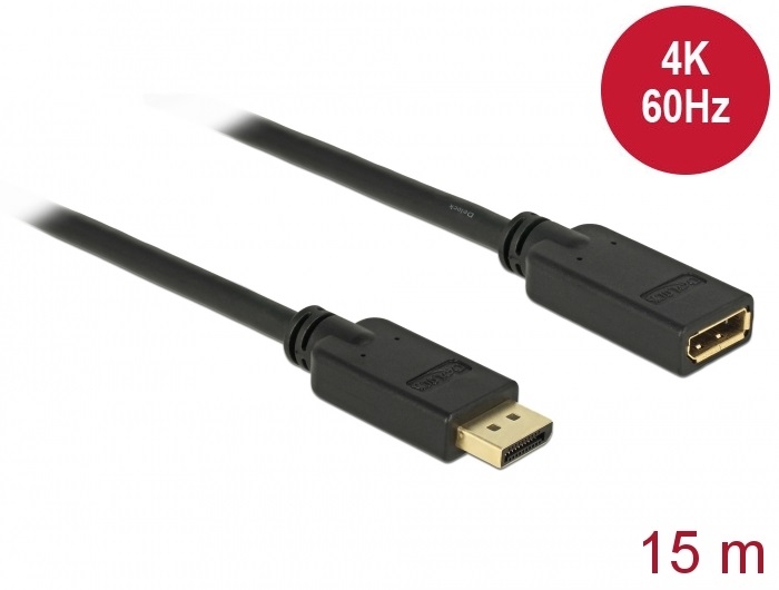 Delock 84908 15m DisplayPort 1.2 4K 60 Hz bővítőkábel
