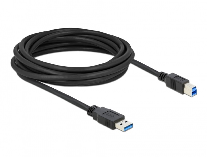 Delock 85070 USB 3.0-A > USB-B apa/apa 5m fekete kábel