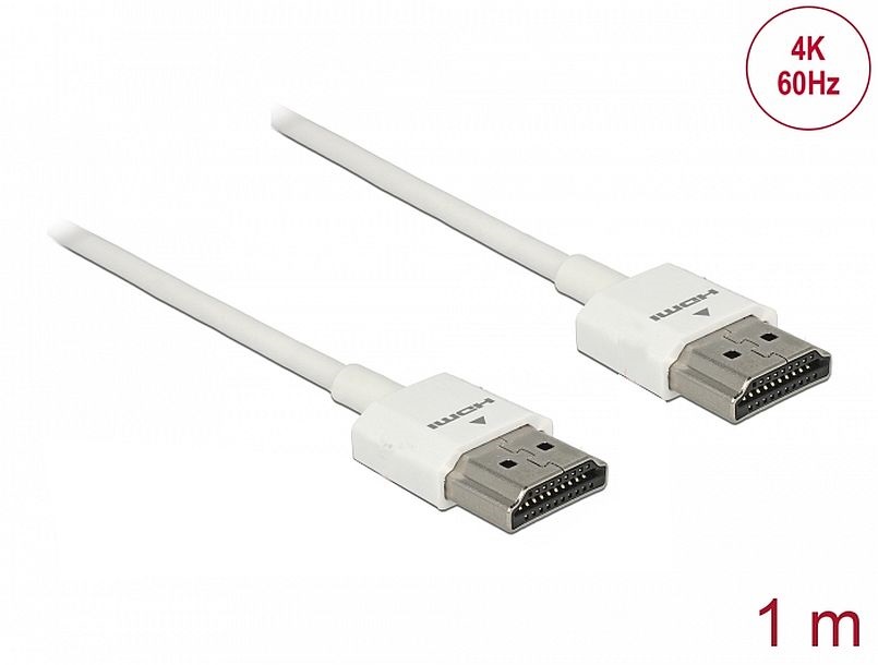 Delock 85122 1m HDMI A - HDMI A Ethernettel 3D 4K vékony kábel