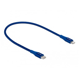 Delock 85415 50cm USB-C - Lightning iPhone/iPad/iPod kompatibilis kék MFi adat- és töltőkábel