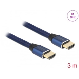 Delock 85448 3m Ultra nagy sebességű HDMI 48Gbps 8K 60Hz kék kábel