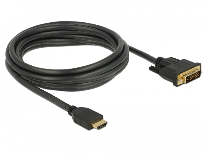 Delock 85655 HDMI - DVI 24+1 3m kétirányú kábel