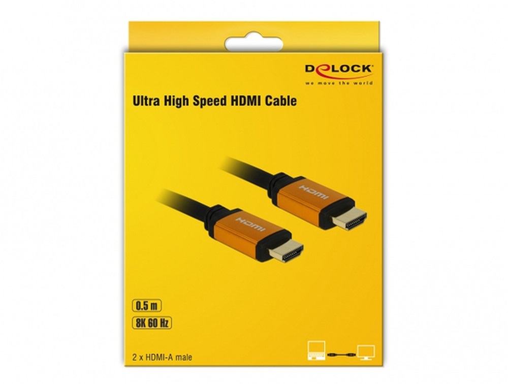 Delock 85726 0,5m/60Hz/48 Gbps/8K/ultra nagy sebességű HDMI kábel