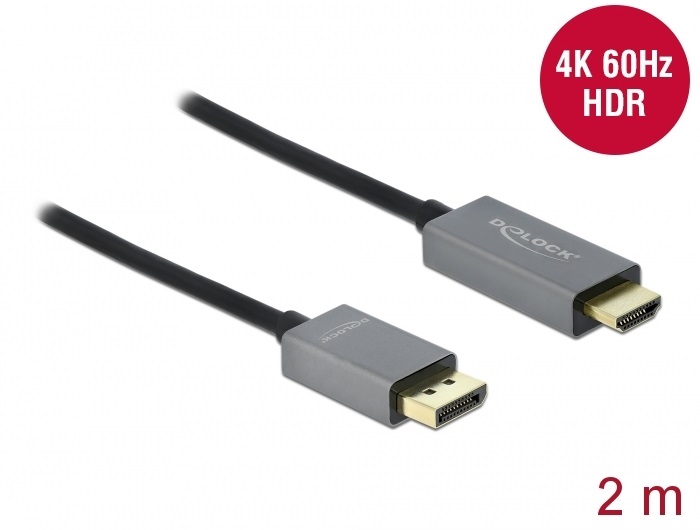 Delock 85929 2m DisplayPort 1.4/HDMI 4K 60 Hz (HDR) aktív kábel