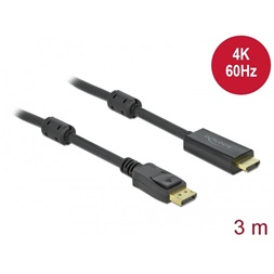 Delock 85957 3m DisplayPort 1.2/HDMI 4K 60 Hz aktív kábel