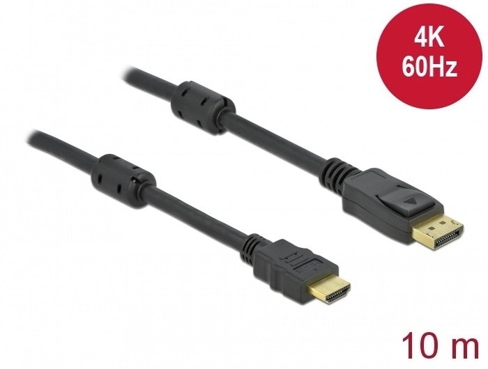 Delock 85960 10m DisplayPort 1.2/HDMI 4K 60 Hz hosszú