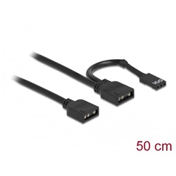 Delock 86001 50cm RGB 3-tűs 5 V/ARGB LED fényhez kábel