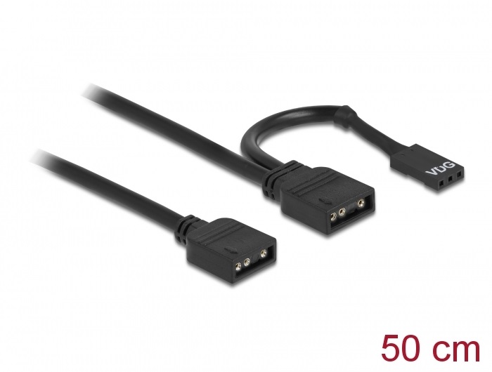Delock 86001 50cm RGB 3-tűs 5 V/ARGB LED fényhez kábel