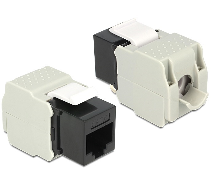 Delock 86340 RJ45 anya > LSA Cat.6 UTP fekete Keystone modul adapter