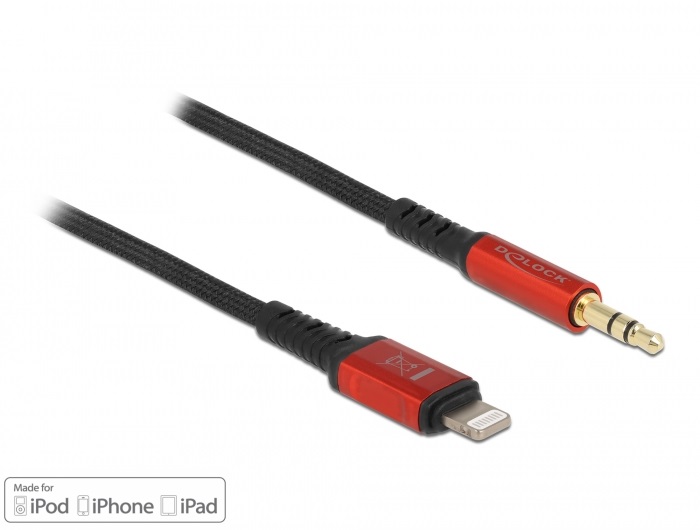 Delock 86587 1,5m 8 tűs Lightning apa - 3,5mm jack apa kábel
